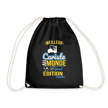 World's Best Forklift Operator - 100% Awesome - Drawstring Bag - black - Front