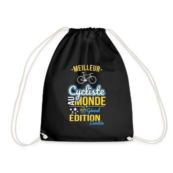 Best Cyclist in the World - 100% Awesome - Drawstring Bag - black - Front