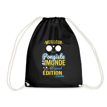 Best Table Tennis Player in the World - 100% Awesome - Drawstring Bag - black - Front
