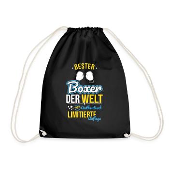 Bester Boxer der Welt - 100% Authentisch - Turnbeutel - Schwarz - Vorne