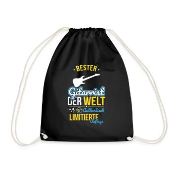 Bester Gitarrist der Welt - 100% Authentisch - Turnbeutel - Schwarz - Vorne