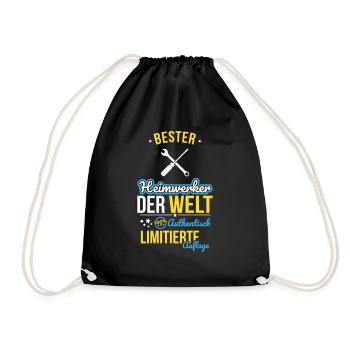 Best Home Improvement in the World - 100% Authentic - Drawstring Bag - black - Front