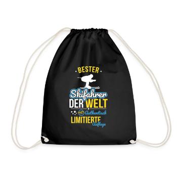 Best Skier in the World - 100% Authentic - Drawstring Bag - black - Front