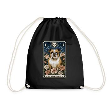 Englische Bulldogge - Turnbeutel - Schwarz - Vorne