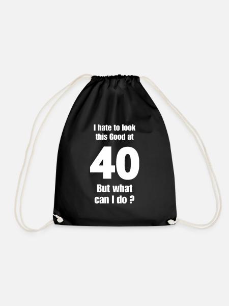 40th birthday - Drawstring Bag - black