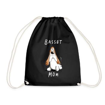 Basset Hound Mama I Dog Mama I Dogs Mistress - Drawstring Bag - black - Front