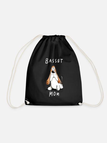 Basset Hound Mama I Dog Mama I Dogs Mistress - Drawstring Bag - black