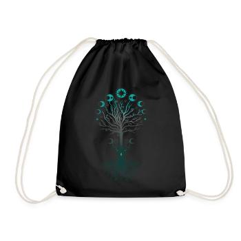 Yggdrasil Moontree Arbre de vie nordique - Sac de sport léger - noir - Devant