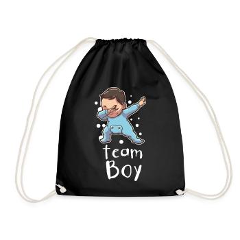 Gender Reveal Team Boy Baby Shower - Drawstring Bag - black - Front