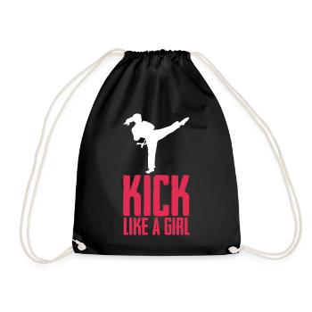 Kick comme une fille karaté girl karaté kick - Sac de sport léger - noir - Devant