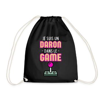 Je suis un Daron Dans dans le Game - Humour Papa - Sac de sport léger - noir - Devant