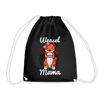 Weasel Mama Heart Weasel Cher Furet Mama - Sac de sport léger - noir - Devant
