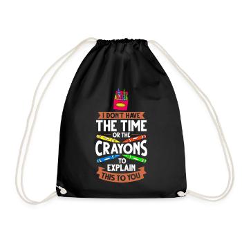 Crayon Box Colored Pencil Wax Case Wax Crayon - Drawstring Bag - black - Front