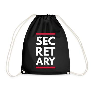 Secretary (Lines) - Drawstring Bag - black - Front