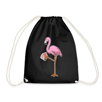 Flamingo Poker Pokerkarten - Turnbeutel - Schwarz - Vorne