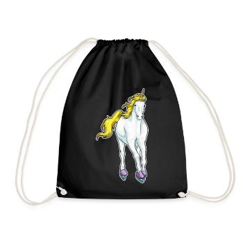 Einhorn Eislaufen Schlittschuhe - Drawstring Bag - black - Front