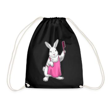Bunny Hairdresser Comb - Drawstring Bag - black - Front