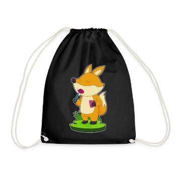 Fuchs toothbrush - Drawstring Bag - black - Front