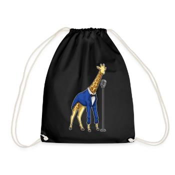 Chanteur girafe Chant au micro - Sac de sport léger - noir - Devant