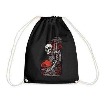 Occulte Steampunk Apocalypse Gothique Squelette Design - Sac de sport léger - noir - Devant