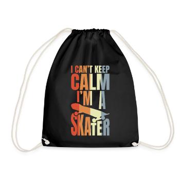 I Can't Keep Calm I'm A Skateboarder - Turnbeutel - Schwarz - Vorne
