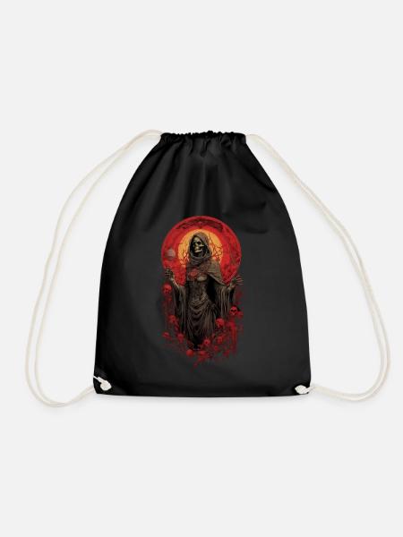 Lady Death Grim Reaper, - Drawstring Bag - black