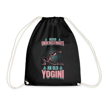 Yoga Großmutter - Turnbeutel - Schwarz - Vorne