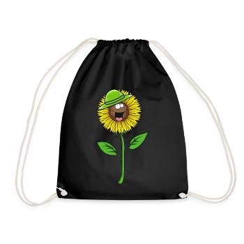 Summer, Sunflower, Flower, Hat, Gardener, Flora - Drawstring Bag - black - Front