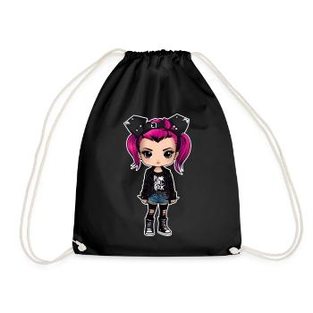 Cool Gothic Punk Girl - Drawstring Bag - black - Front