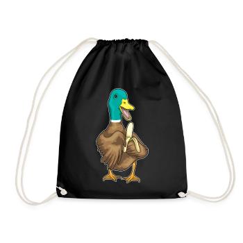 Duck Banana - Drawstring Bag - black - Front