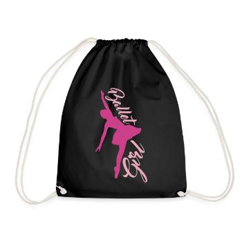Ballet Dancer Girl - Drawstring Bag - black - Front