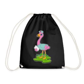 Flamingo Krankenschwester - Turnbeutel - Schwarz - Vorne