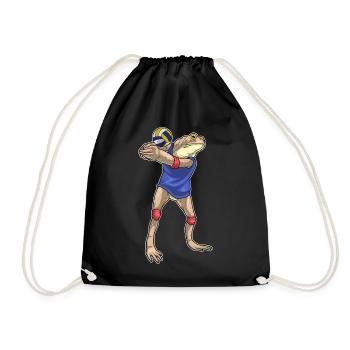 Frog Volleyball Player Volleyball - Drawstring Bag - black - Front
