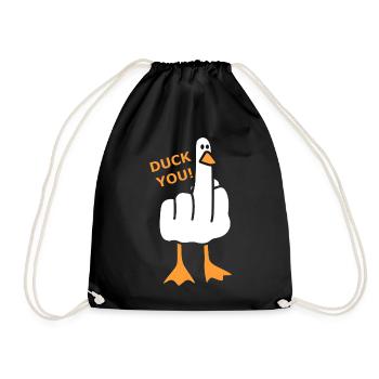 Naughty Duck - Duck You! - Drawstring Bag - black - Front