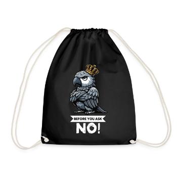 Before You Ask African Grey Parrot Parrot Parrot Holder - Drawstring Bag - black - Front