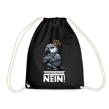 Before you ask: No African grey parrot, parrot, parrot, parrot - Drawstring Bag - black - Front