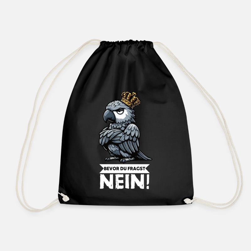 Bevor Du Fragst Nein Graupapagei Papagei Papageien - Turnbeutel - Schwarz