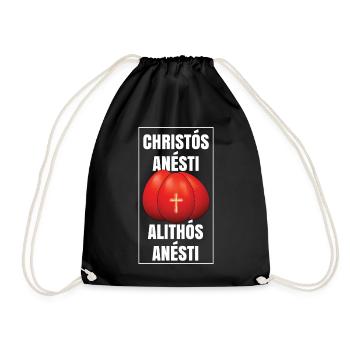 Christos Anesti Alithos Anesti Griechische Osterpascha - Turnbeutel - Schwarz - Vorne