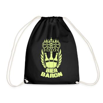 Bier Baron Kronenlogo - Turnbeutel - Schwarz - Vorne