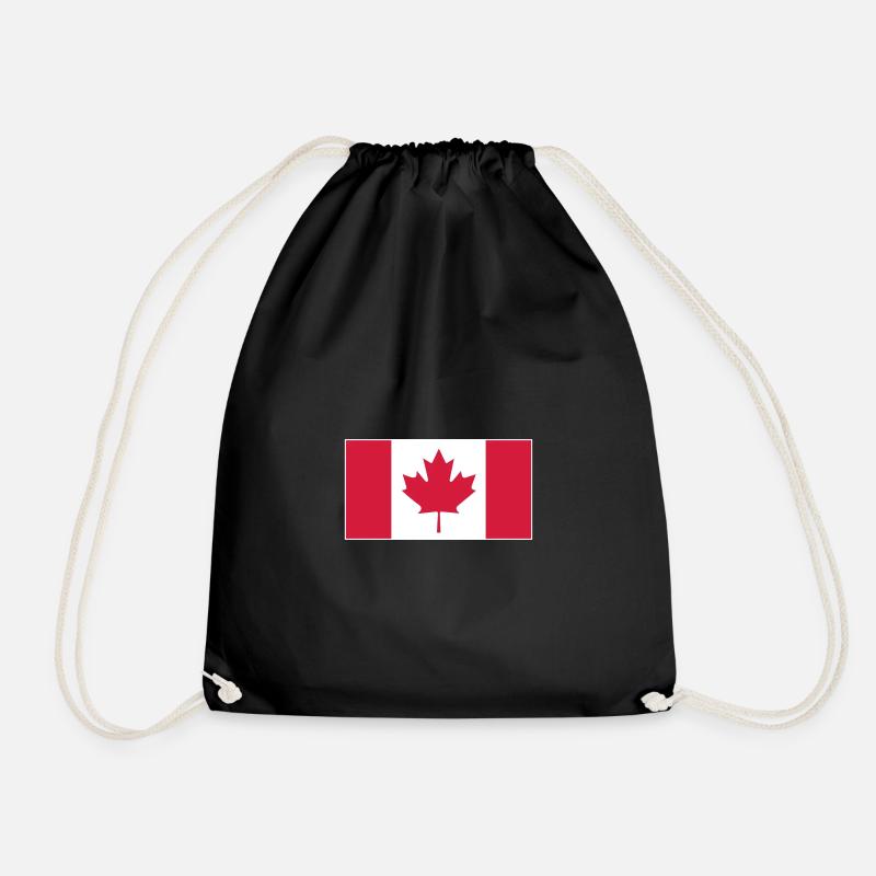 Canada flag - Drawstring Bag - black