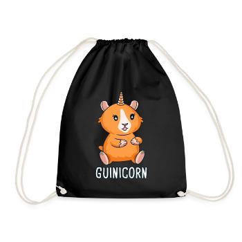 Guinea pig as unicorn Gunicorn Guinea pig - Drawstring Bag - black - Front