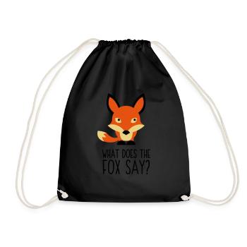 What did the fox say? - Drawstring Bag - black - Front