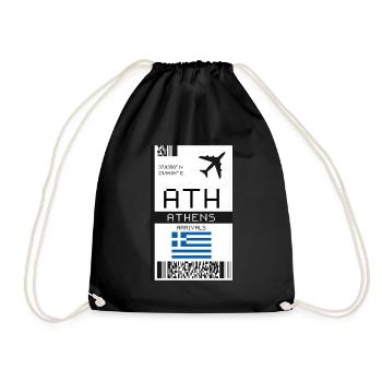 Carte d’embarquement à Athènes, Grèce - Billet d’aéroport ATH - Sac de sport léger - noir - Devant