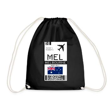 Carte d’embarquement à Melbourne, Australie - Billet MEL - Sac de sport léger - noir - Devant
