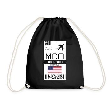 Carte d’embarquement à Orlando, Floride - Aéroport MCO - Sac de sport léger - noir - Devant
