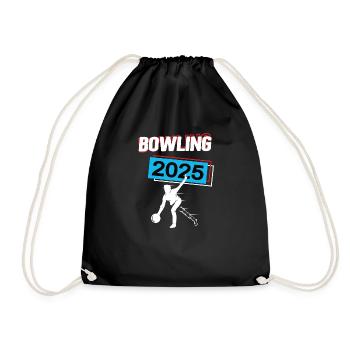 Bowling 2025 Bowler Bowlingspieler Spiel Bowlen - Turnbeutel - Schwarz - Vorne