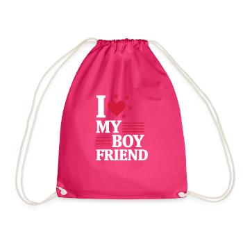 ICH LIEBE MEINEN FREUND! - Turnbeutel - Fuchsia - Vorne
