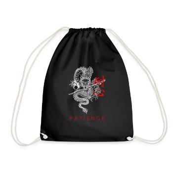 Dragon japonais avec katana Dragon chinois - Sac de sport léger - noir - Devant