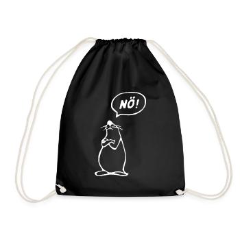 no! T-shirt - Drawstring Bag - black - Front