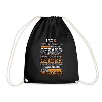Signe du zodiaque constellation étoiles mois de naissance - Sac de sport léger - noir - Devant